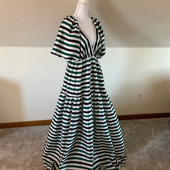 Anthropologie Black and White Striped Maxi Dress - Picture 7 of 11